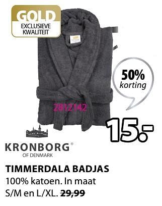 Promoties Timmerdala badjas - Kronborg - Geldig van 10/05/2021 tot 24/05/2021 bij Jysk