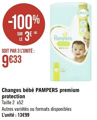Promoties Changes bébé pampers premium protection - Pampers - Geldig van 10/05/2021 tot 23/05/2021 bij Géant Casino