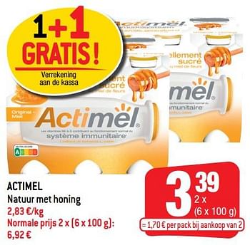Promoties Actimel natuur met honing - Danone - Geldig van 12/05/2021 tot 18/05/2021 bij Smatch