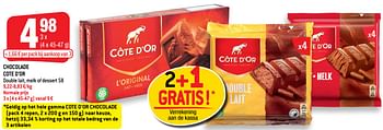 Promoties Chocolade cote d`or - Cote D'Or - Geldig van 12/05/2021 tot 18/05/2021 bij Smatch
