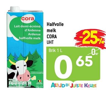 Promotions Halfvolle melk cora - Produit Maison - Smatch - Valide de 12/05/2021 à 18/05/2021 chez Smatch