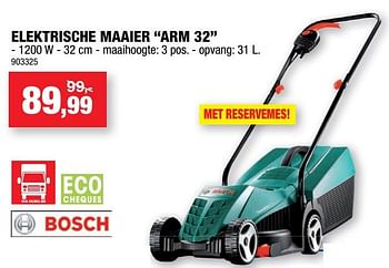 Promoties Bosch elektrische maaier arm 32 - Bosch - Geldig van 12/05/2021 tot 23/05/2021 bij Hubo