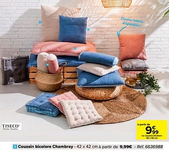 Promoties Coussin bicolore chambray - Tisco Home Studio - Geldig van 12/05/2021 tot 25/05/2021 bij Carrefour