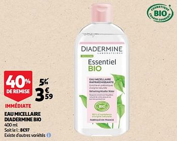 Promoties Eau micellaire diadermine bio - Diadermine - Geldig van 12/05/2021 tot 23/05/2021 bij Auchan