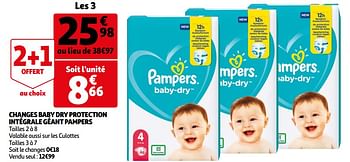 Promotions Changes baby dry protection intégrale géant pampers - Pampers - Valide de 12/05/2021 à 23/05/2021 chez Auchan Ronq