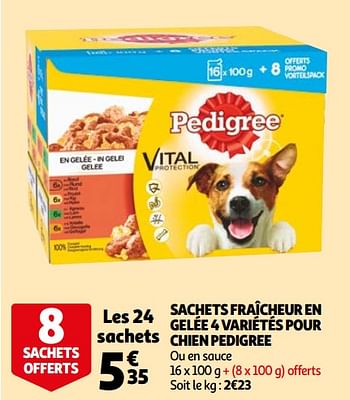 Promotions Sachets fraîcheur en gelée 4 variétés pour chien pedigree - Pedigree - Valide de 12/05/2021 à 23/05/2021 chez Auchan Ronq