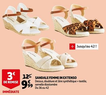 Promotions Sandale femme in extenso - Inextenso - Valide de 12/05/2021 à 23/05/2021 chez Auchan Ronq