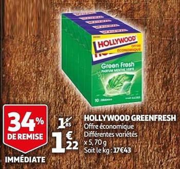 Promotions Hollywood greenfresh - Hollywood - Valide de 12/05/2021 à 23/05/2021 chez Auchan Ronq