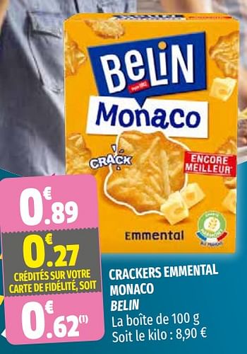 Promotions Crackers emmental monaco belin - Belin - Valide de 12/05/2021 à 23/05/2021 chez Coccinelle