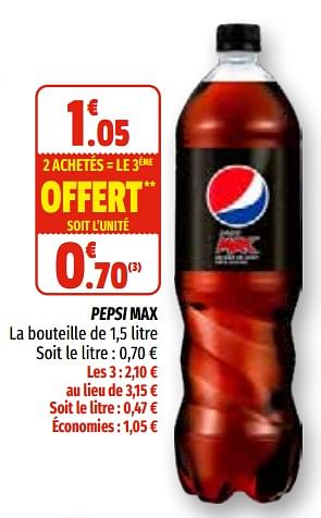 Promotions Pepsi max - Pepsi - Valide de 12/05/2021 à 23/05/2021 chez Coccinelle