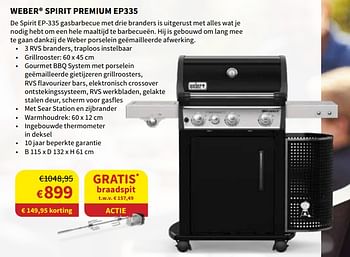 Promoties Weber spirit premium ep335 - Weber - Geldig van 09/05/2021 tot 30/09/2021 bij Horta