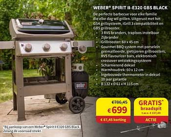 Promoties Weber spirit ii-e320 gbs black - Weber - Geldig van 09/05/2021 tot 30/09/2021 bij Horta