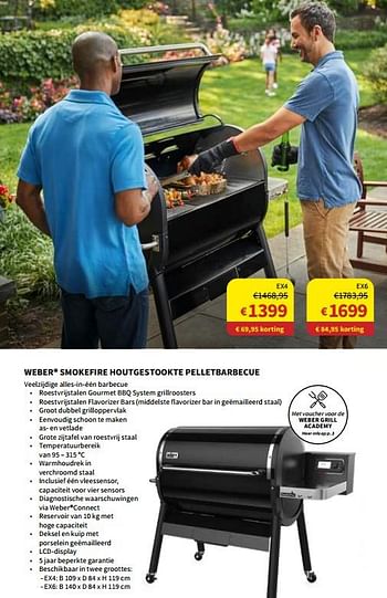 Promoties Weber smokefire houtgestookte pelletbarbecue ex4 - Weber - Geldig van 09/05/2021 tot 30/09/2021 bij Horta