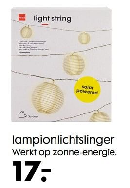 Promoties Lampionlichtslinger - Huismerk - Hema - Geldig van 12/05/2021 tot 25/05/2021 bij Hema