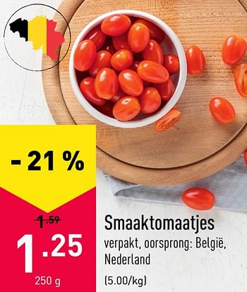 Promotions Smaaktomaatjes - Produit maison - Aldi - Valide de 17/05/2021 à 28/05/2021 chez Aldi