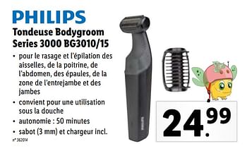 Promoties Philips tondeuse bodygroom series 3000 bg3010-15 - Philips - Geldig van 17/05/2021 tot 22/05/2021 bij Lidl