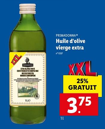 Promotions Huile d`olive vierge extra - Primadonna - Valide de 17/05/2021 à 22/05/2021 chez Lidl