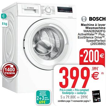 Promoties Bosch machine à laver wasmachine wan282m2fg - Bosch - Geldig van 18/05/2021 tot 31/05/2021 bij Cora