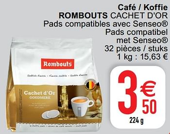 Promoties Café - koffie rombouts cachet d`or - Rombouts - Geldig van 18/05/2021 tot 22/05/2021 bij Cora