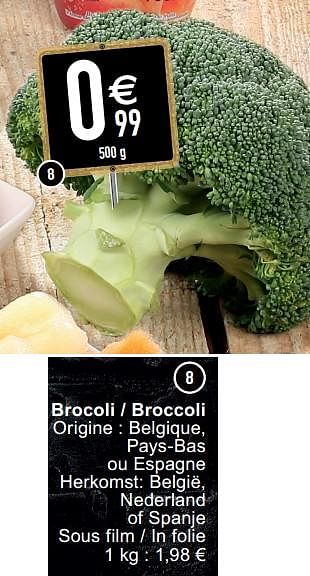 Promotions Brocoli - broccoli - Produit maison - Cora - Valide de 18/05/2021 à 22/05/2021 chez Cora