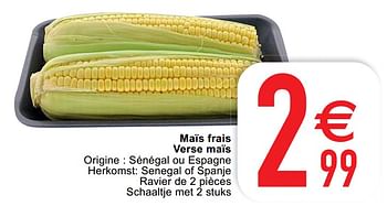 Promoties Maïs frais verse maïs - Huismerk - Cora - Geldig van 18/05/2021 tot 22/05/2021 bij Cora