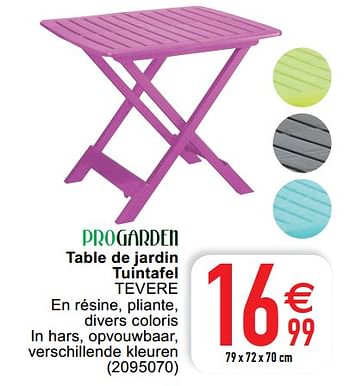 Promoties Table de jardin tuintafel tevere - Progarden - Geldig van 18/05/2021 tot 31/05/2021 bij Cora