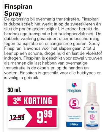 Promoties Finspiran spray - Finspiran - Geldig van 15/05/2021 tot 29/05/2021 bij De Online Drogist