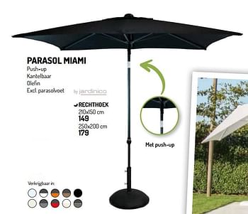 Promoties Parasol miami rechthoek - Jardinico - Geldig van 24/03/2021 tot 03/06/2021 bij Oh'Green