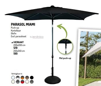 Promoties Parasol miami vierkant - Jardinico - Geldig van 24/03/2021 tot 03/06/2021 bij Oh'Green