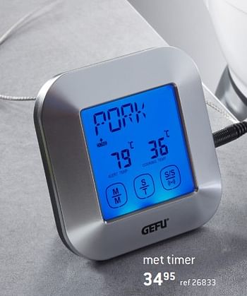 Promoties Digitale thermometer met timer - Gefu - Geldig van 01/05/2021 tot 31/05/2021 bij Freetime