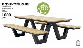 Promoties Picknicktafel capri - Soho - Geldig van 24/03/2021 tot 03/06/2021 bij Oh'Green