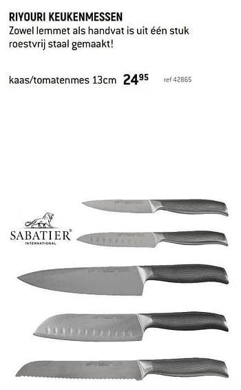 Promoties Riyouri keukenmessen kaas-tomatenmes - Sabatier - Geldig van 01/05/2021 tot 31/05/2021 bij Freetime