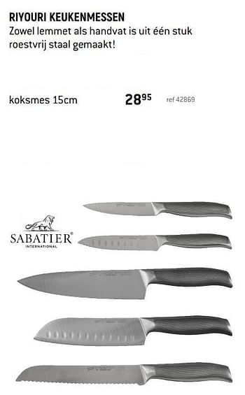 Promoties Riyouri keukenmessen koksmes - Sabatier - Geldig van 01/05/2021 tot 31/05/2021 bij Freetime