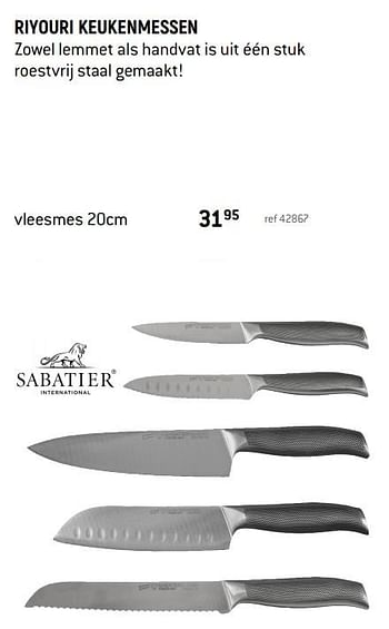 Promoties Riyouri keukenmessen vleesmes - Sabatier - Geldig van 01/05/2021 tot 31/05/2021 bij Freetime