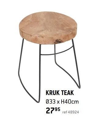 Promoties Kruk teak - Huismerk - Free Time - Geldig van 01/05/2021 tot 31/05/2021 bij Freetime