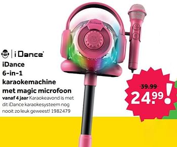 Promoties Idance 6-in-1 karaokemachine met magic microfoon - I Dance - Geldig van 08/05/2021 tot 30/05/2021 bij Intertoys