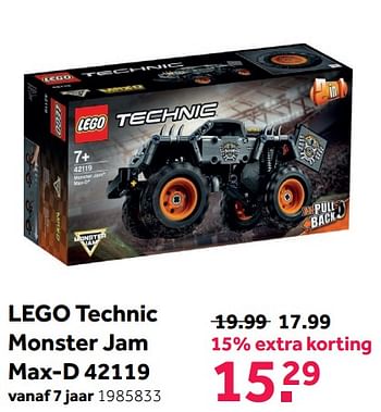 Promoties Lego technic monster jam max-d 42119 - Lego - Geldig van 08/05/2021 tot 30/05/2021 bij Intertoys