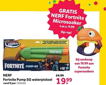 Promoties Nerf fortnite pump sg waterpistool - Nerf - Geldig van 08/05/2021 tot 30/05/2021 bij Intertoys