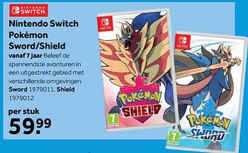 Promoties Nintendo switch pokémon sword-shield sword - Nintendo - Geldig van 08/05/2021 tot 30/05/2021 bij Intertoys