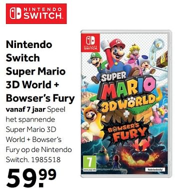 Promoties Nintendo switch super mario 3d world + bowser`s fury - Nintendo - Geldig van 08/05/2021 tot 30/05/2021 bij Intertoys