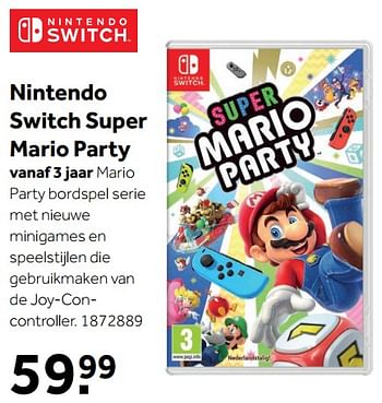 Promoties Nintendo switch super mario party - Nintendo - Geldig van 08/05/2021 tot 30/05/2021 bij Intertoys