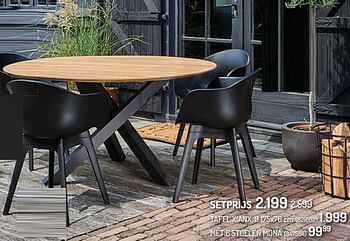 Promoties Tafel xianx met 6 stoelen mona - Huismerk - Oh'Green - Geldig van 12/05/2021 tot 23/05/2021 bij Oh'Green