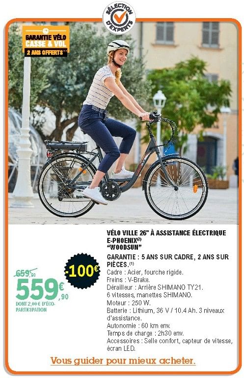 Velo woodsun electrique hot sale