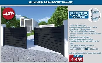 Promoties Aluminium draaipoort havana - Huismerk - Zelfbouwmarkt - Geldig van 25/05/2021 tot 21/06/2021 bij Zelfbouwmarkt