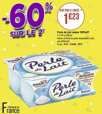Promoties Perle de lait nature yoplait - Yoplait - Geldig van 17/05/2021 tot 30/05/2021 bij Super Casino