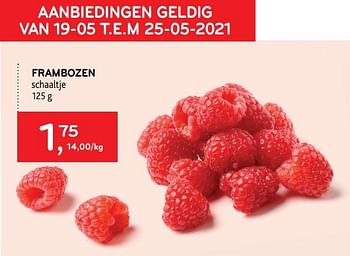 Promoties Frambozen - Huismerk - Alvo - Geldig van 19/05/2021 tot 25/05/2021 bij Alvo