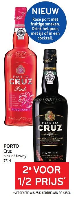 Promoties Porto cruz 2e voor 1-2 prijs - Cruz - Geldig van 19/05/2021 tot 01/06/2021 bij Alvo