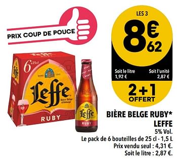 Promotions Bière belge ruby* leffe - Leffe - Valide de 18/05/2021 à 24/05/2021 chez Supeco