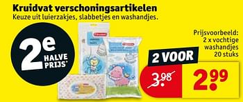 Promoties Vochtige washandjes - Huismerk - Kruidvat - Geldig van 18/05/2021 tot 30/05/2021 bij Kruidvat