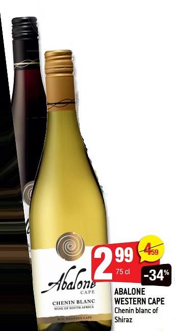 Promoties Abalone western cape chenin blanc of shiraz - Witte wijnen - Geldig van 19/05/2021 tot 25/05/2021 bij Smatch